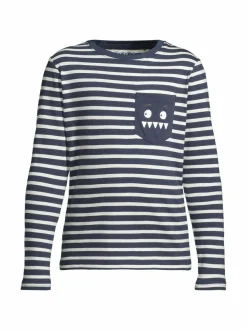 Pitkähihaiset Trikoopaidat<Bogi Eddie-trikoopaita NAVY BLUE/WHITE STRIPE