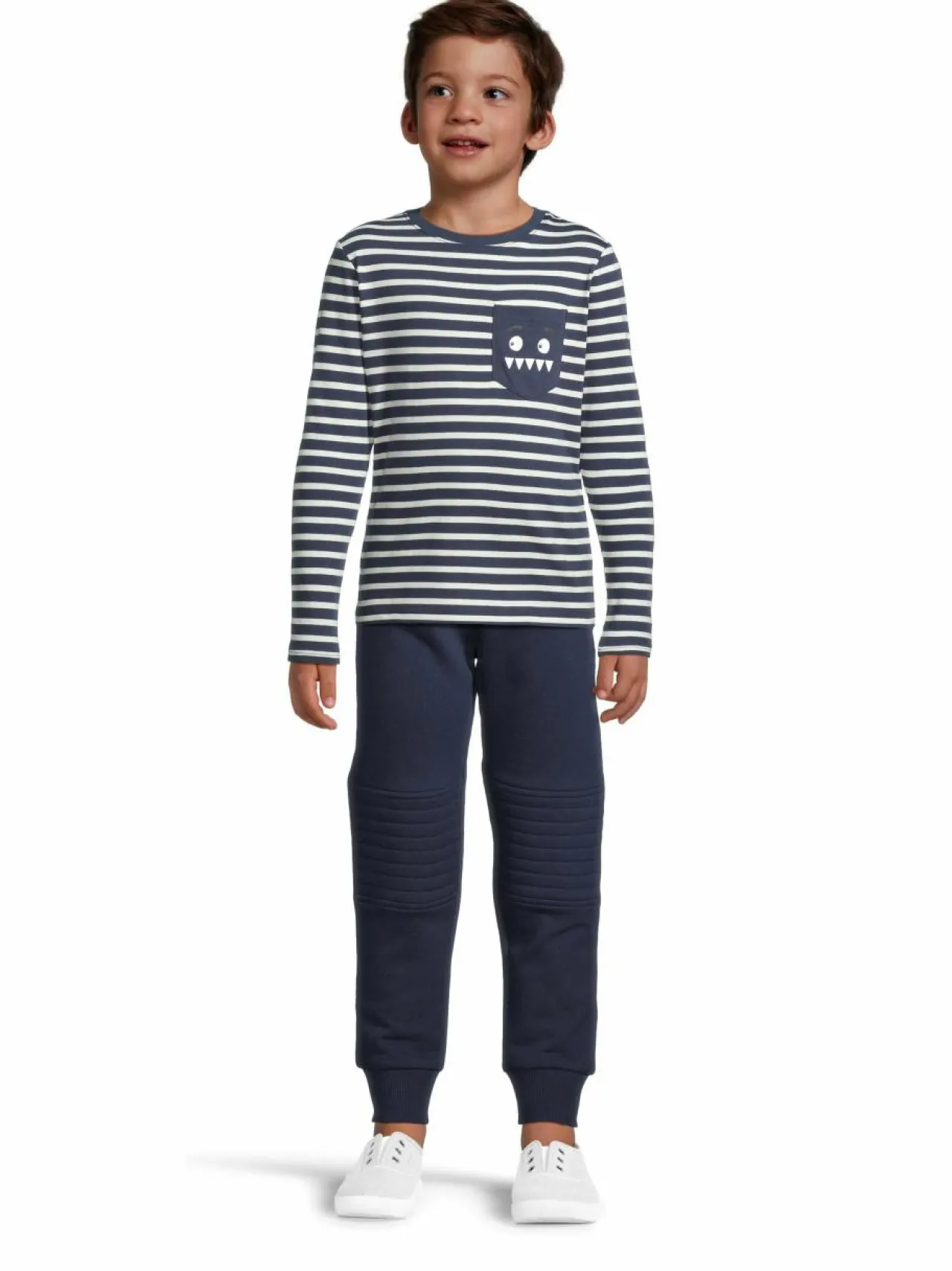 Pitkähihaiset Trikoopaidat<Bogi Eddie-trikoopaita NAVY BLUE/WHITE STRIPE