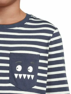 Pitkähihaiset Trikoopaidat<Bogi Eddie-trikoopaita NAVY BLUE/WHITE STRIPE