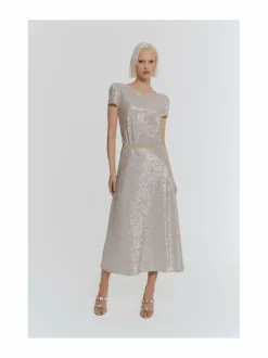 Hameet<Ida Sjöstedt Emile Shimmer -pusero MUSHROOM SILVER