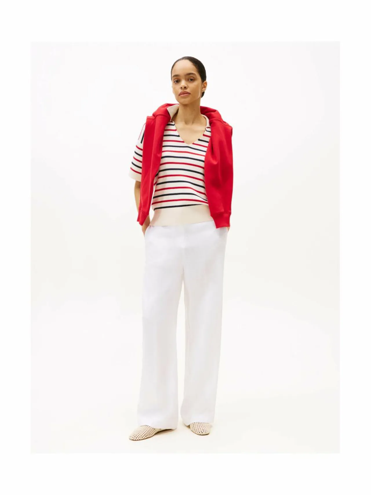 Tommy Hilfiger Ess Linen Tailored -suoralahkeiset housut^ Housut