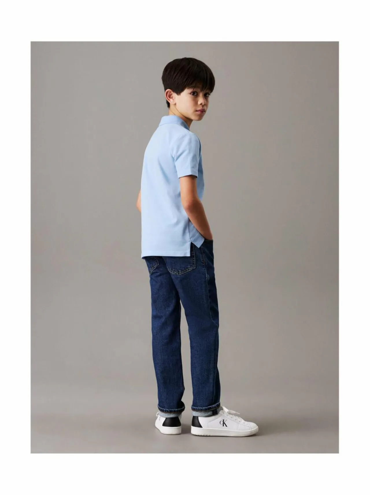 Paidat<Calvin Klein Kids Essential Regular Logo -pikeepaita CBR BLUE BELL