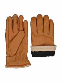 Käsineet<CONSTRUE Even-nahkakäsineet BROWN, BEIGE RIB