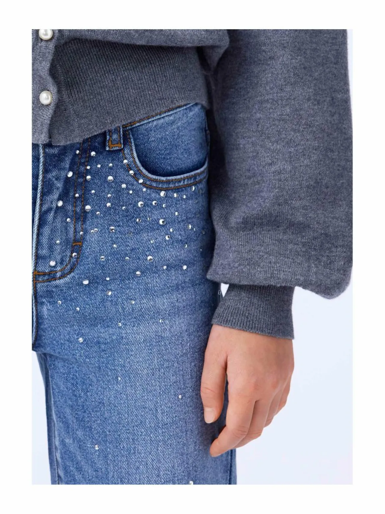 Housut|Housut & Jumpsuitit<Molo Farkut 9770 RHINESTONE DENIM