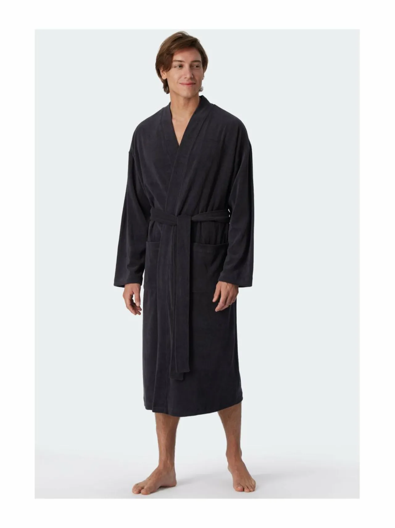 Pyjamat & Kylpytakit<Schiesser Feather Terry -kylpytakki 203 ANTHRACITE