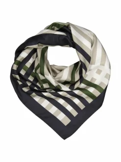Huivit & Kaulaliinat<Sauso Festa-silkkihuivi TAUPE ( OLIVE STRIPE )
