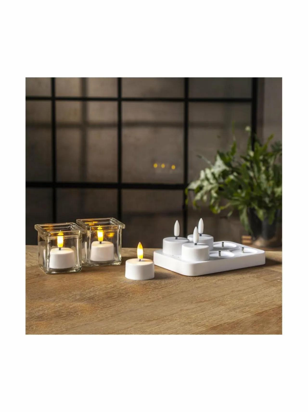 Jouluvalot<Star Trading Flamme Charge LED -tuikkukynttilät 6 kpl WHITE