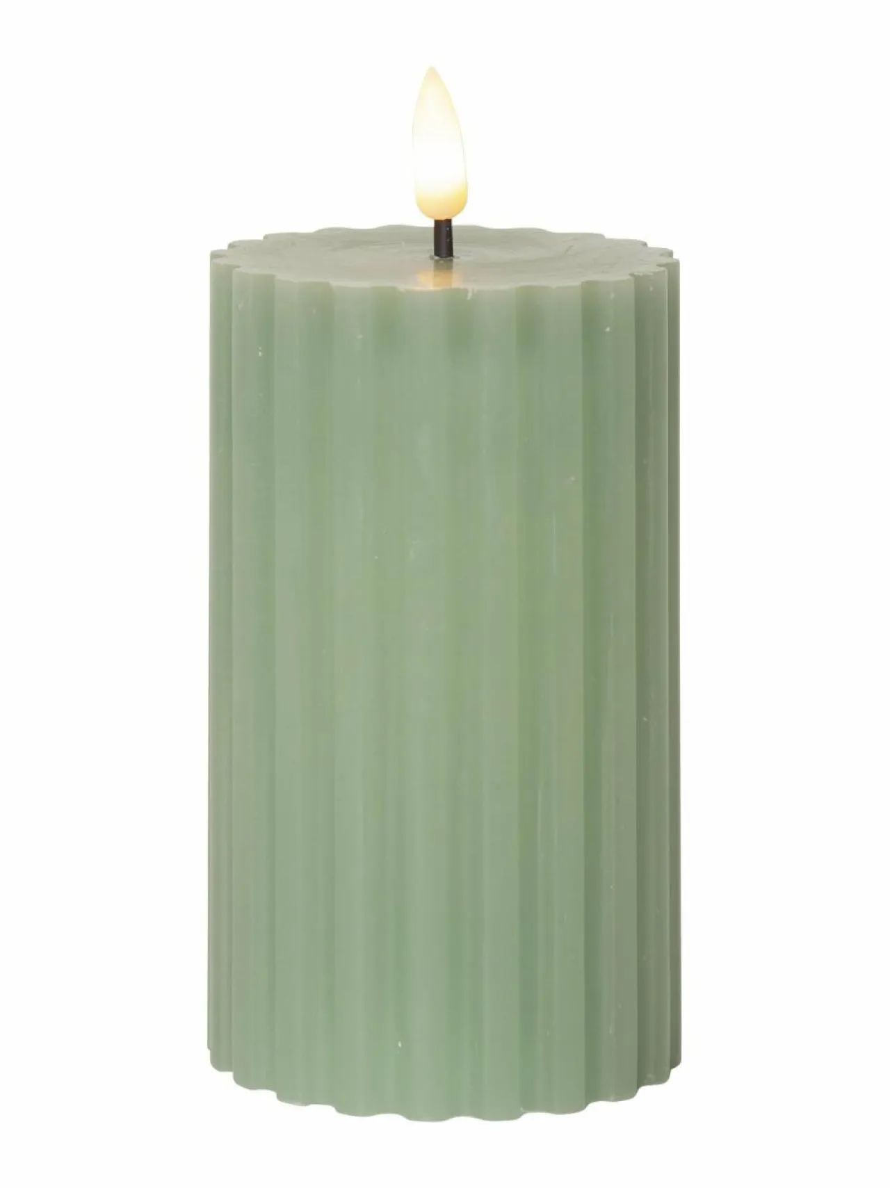 Jouluvalot<Star Trading Flamme Stripe LED -kynttilä 7,5 x 7,5 x 15 cm VIHREÄ