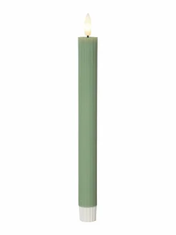 Jouluvalot<Star Trading Flamme Stripe LED -kynttilä 2,1 x 2,1 x 25 cm VIHREÄ
