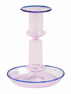 Kynttilät & Lyhdyt<HAY Flare Medium -kynttilänjalka PINK WITH BLUE RIM