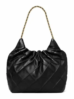 Olkalaukut<Tory Burch Fleming Mini Hobo -nahkalaukku BLACK