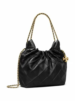 Olkalaukut<Tory Burch Fleming Mini Hobo -nahkalaukku BLACK