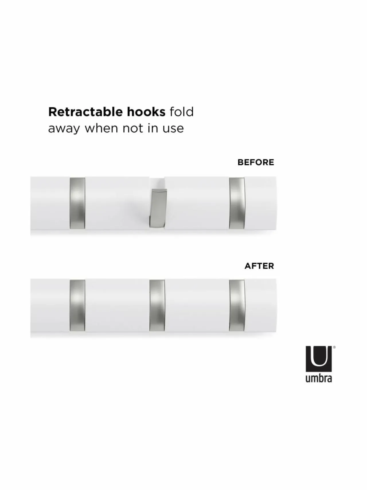 Naulakot & Koukut<Umbra Flip Hook -naulakko 82 cm WHITE