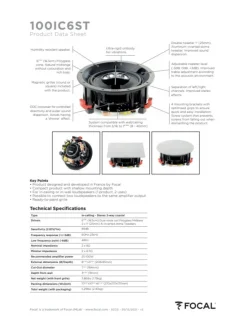 Focal 100 IC6ST asennuskaiutin^ Audio