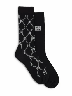 Sukat<HUGO Gift Set Lurex -sukat 2-pack 001 BLACK