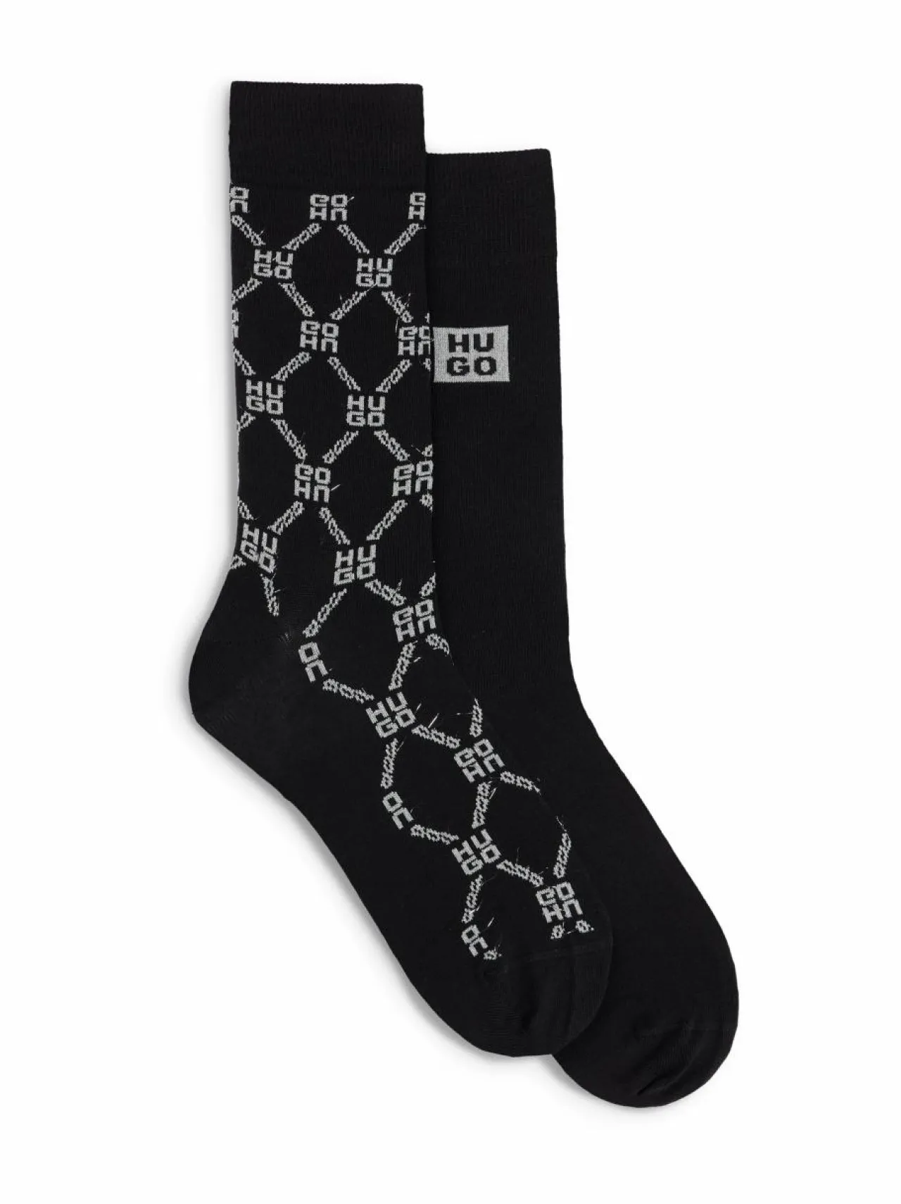 Sukat<HUGO Gift Set Lurex -sukat 2-pack 001 BLACK