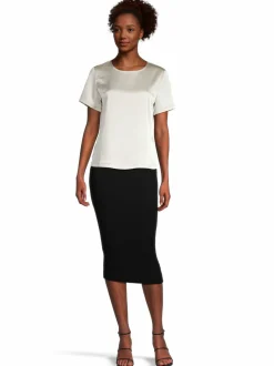 Paidat & Puserot<Max Mara Weekend Gilbert-satiinipusero 001 ELFENBEINFARBEN