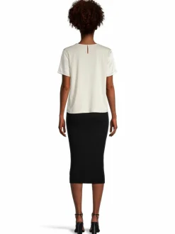 Paidat & Puserot<Max Mara Weekend Gilbert-satiinipusero 001 ELFENBEINFARBEN