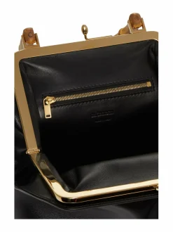 Käsilaukut<Jil Sander Goji Square Small Bamboo -nahkalaukku 001 BLACK + BLACK + NATURAL F BLACK