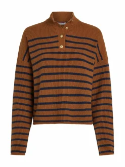 Neuleet<Tommy Hilfiger Gold Polo -neulepaita 0BO HIGHLAND KHAKI/DARK NIGHT NAVY STP