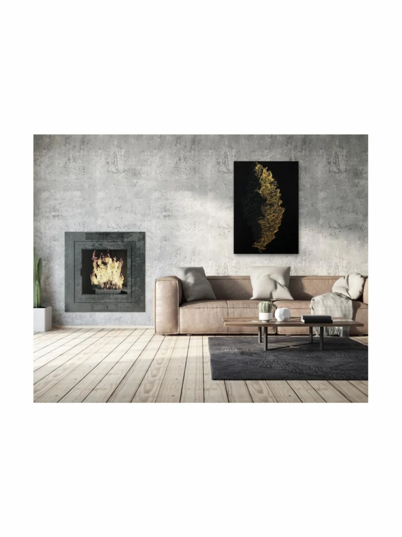 Taulut & Julisteet<Annika Salmi Art Golden Mist 100x150cm canvas taulu