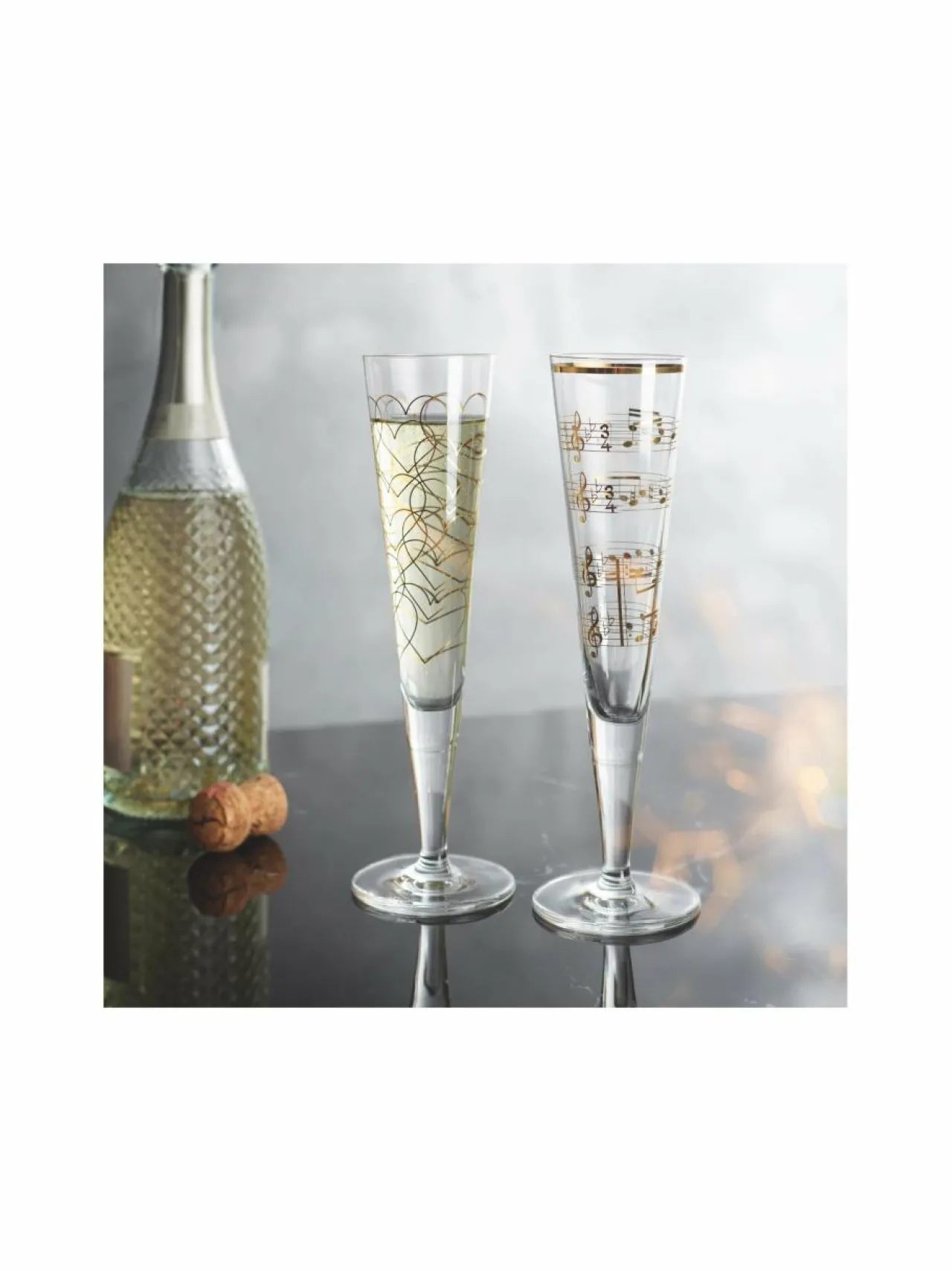 Ritzenhoff Goldnacht Heart and Music -samppanjalasi 205 ML^ Lasit