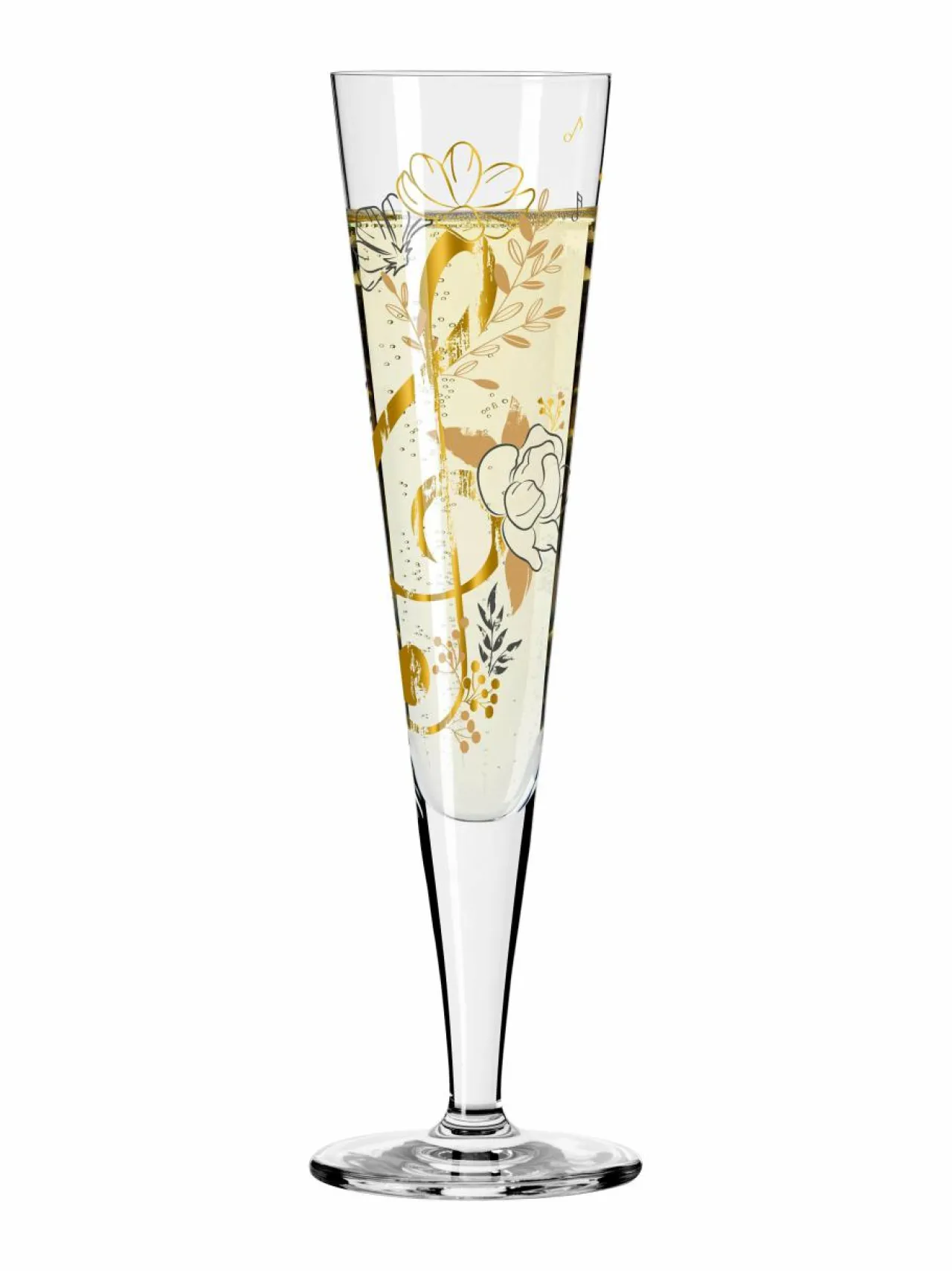 Lasit<Ritzenhoff Goldnacht-samppanjalasi CLEAR GLASS ,GOLD, BLACK