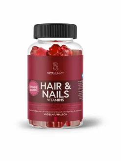 VitaYummy Hair & Nails Raspberry -ravintolisä^ Vitamiinit