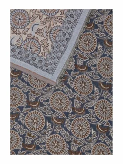 Huivit & Kaulaliinat<A+more Hansu-jakardihuivi BLUE/BROWN