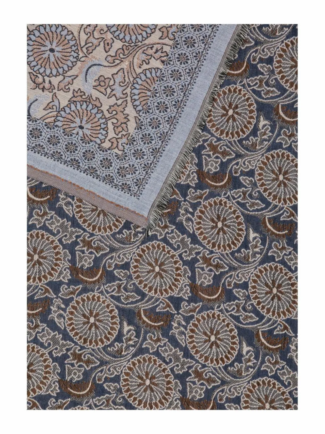 Huivit & Kaulaliinat<A+more Hansu-jakardihuivi BLUE/BROWN