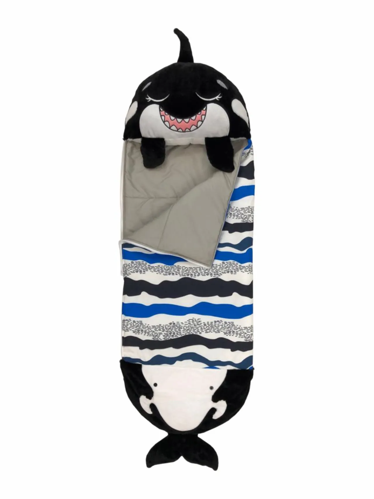 Pehmolelut<HAPPY NAPPERS Makuupussi Miekkavalas Ozzy, keskikokoinen, 137 cm