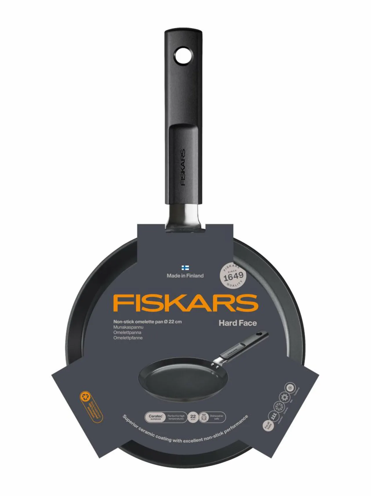 Fiskars Hard Face -omelettipannu^ Keitto- & Paistoastiat