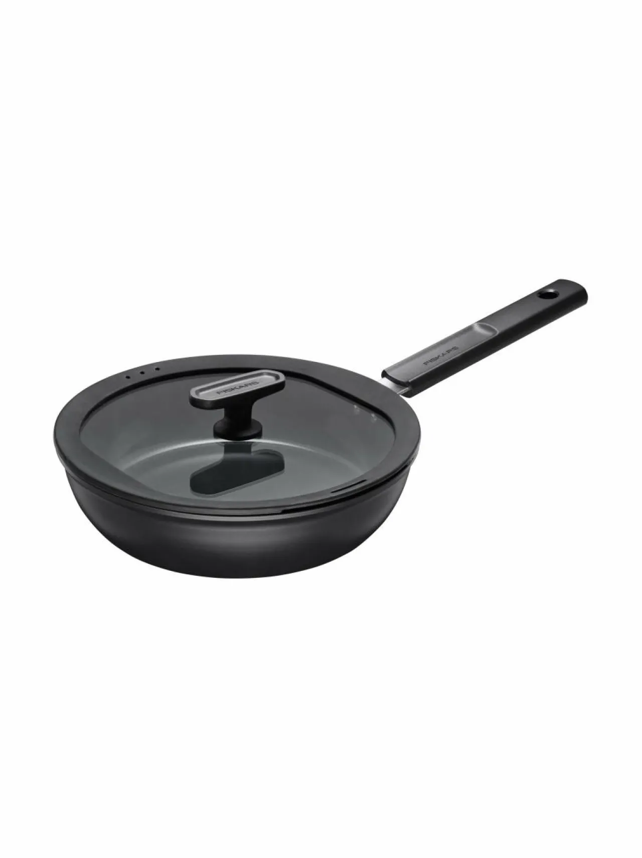 Keitto- & Paistoastiat<Fiskars Hard Face Sauté -paistinpannu kannella, 24 cm BLACK