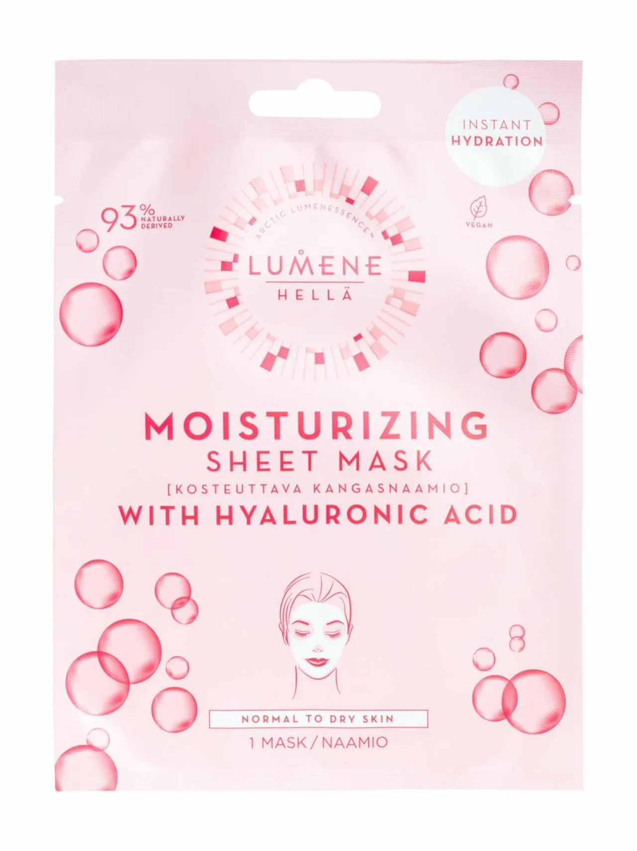 Kasvojenhoito<Lumene HELLÄ Moisturizing Sheet Mask -kosteuttava kangasnaamio