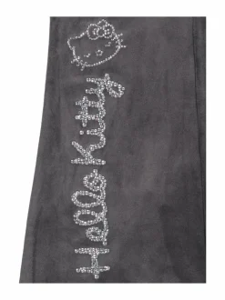 Collegehousut & Leggingsit<Lindex Hello Kitty Flared -samettihousut 8637 DARK GREY
