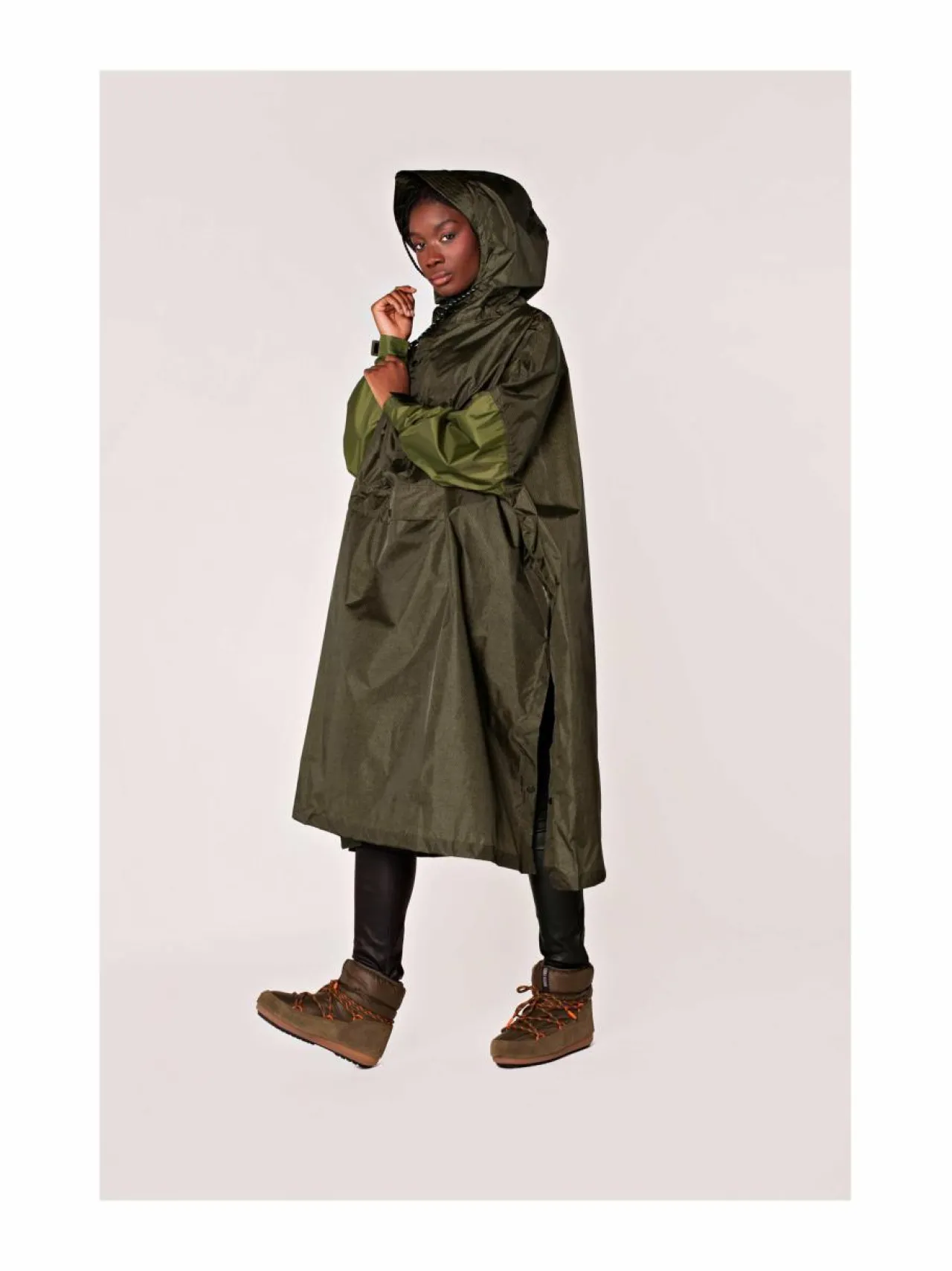 RAINKISS Herringbone-sadeponcho^ Takit