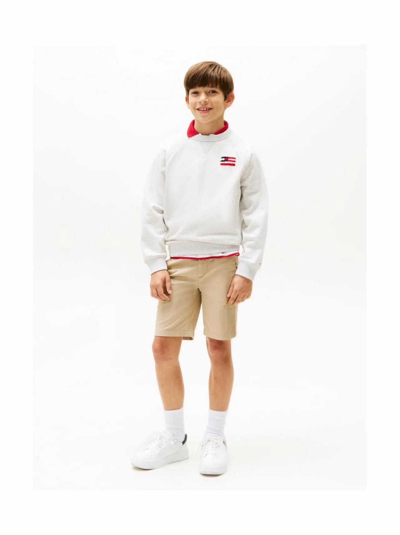 Colleget & Hupparit<Tommy Hilfiger Hilfiger Flag -collegepaita PMT SNOW WHITE HEATHER