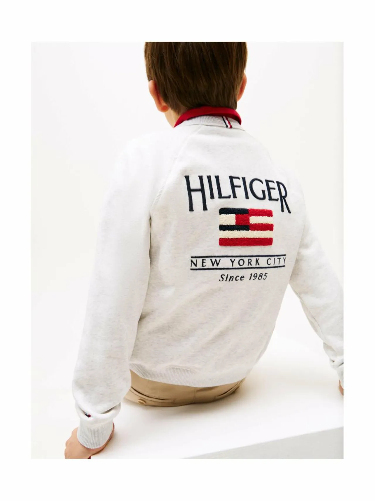 Colleget & Hupparit<Tommy Hilfiger Hilfiger Flag -collegepaita PMT SNOW WHITE HEATHER