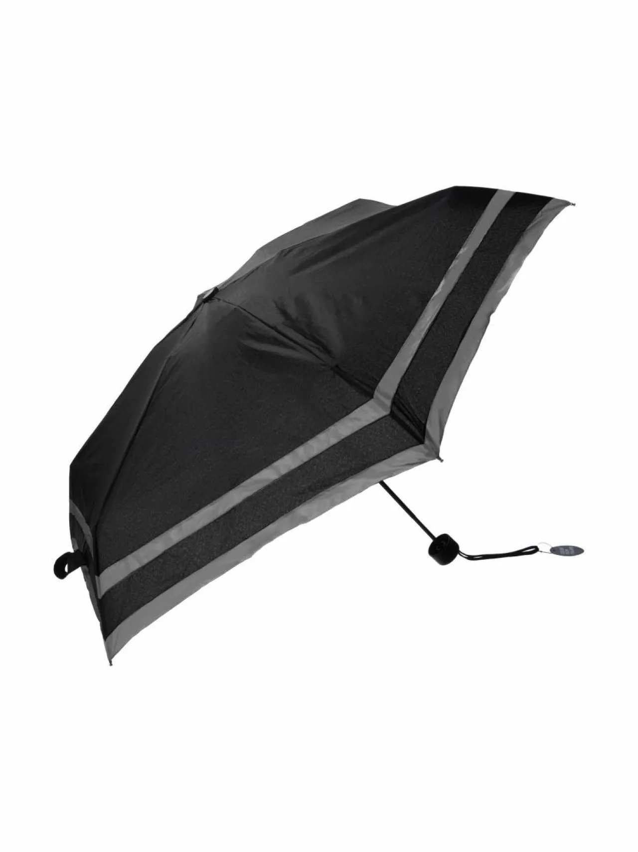Sateenvarjot<A+more Hilma Reflective Mini -heijastava sateenvarjo 19" BLACK/REFLECTIVE GREY