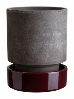 Ruukut & Istutusastiat<Bergs Potter Hoff Raw Glazed -ruukku Ø 16 cm GREY / DEEP BURGUNDY