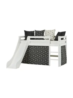Hoppekids ECO Dream puolikorkea sänky 70x160cm liukumäellä, valkoinen^ Lasten Kalusteet