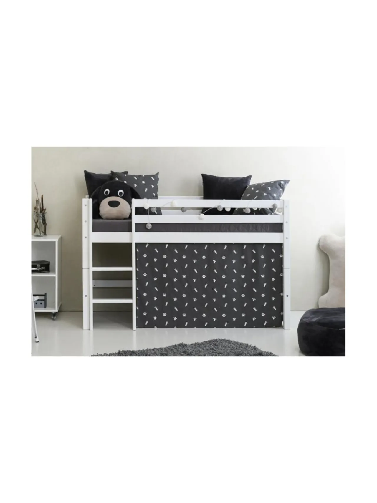Hoppekids ECO Dream puolikorkea sänky 70 x 160 cm, Valkoinen^ Lasten Kalusteet