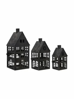 Puutarhakoristeet<Wikholm Form House-lyhty 12 x 25 cm ANTIQUE BLACK