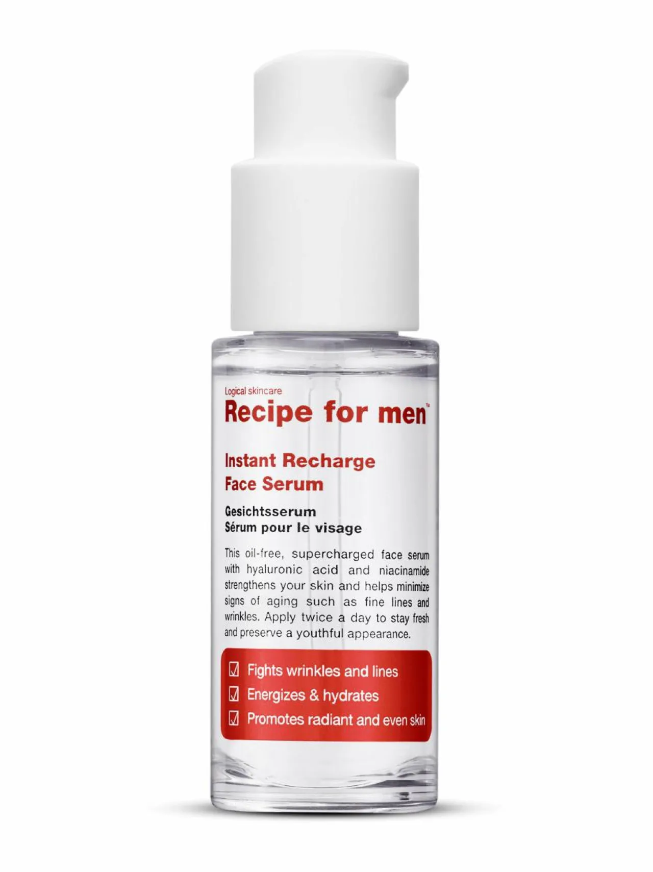 Recipe for men Instant Recharge Face Serum -kasvoseerumi^ Kasvojenhoito
