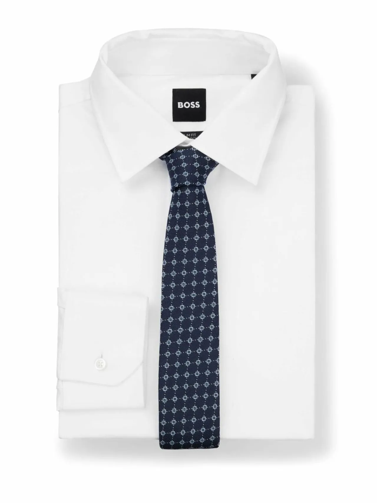 Solmiot & Asusteet<BOSS Jacquard-solmio 405 DARK BLUE