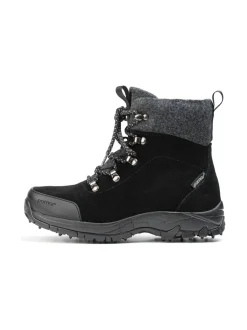 Nilkkurit<Pomar JALAVA Naisten nilkkurit nastapohjalla BLACK SUEDE/GRANIT FELT/SPIKE