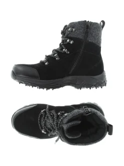 Nilkkurit<Pomar JALAVA Naisten nilkkurit nastapohjalla BLACK SUEDE/GRANIT FELT/SPIKE