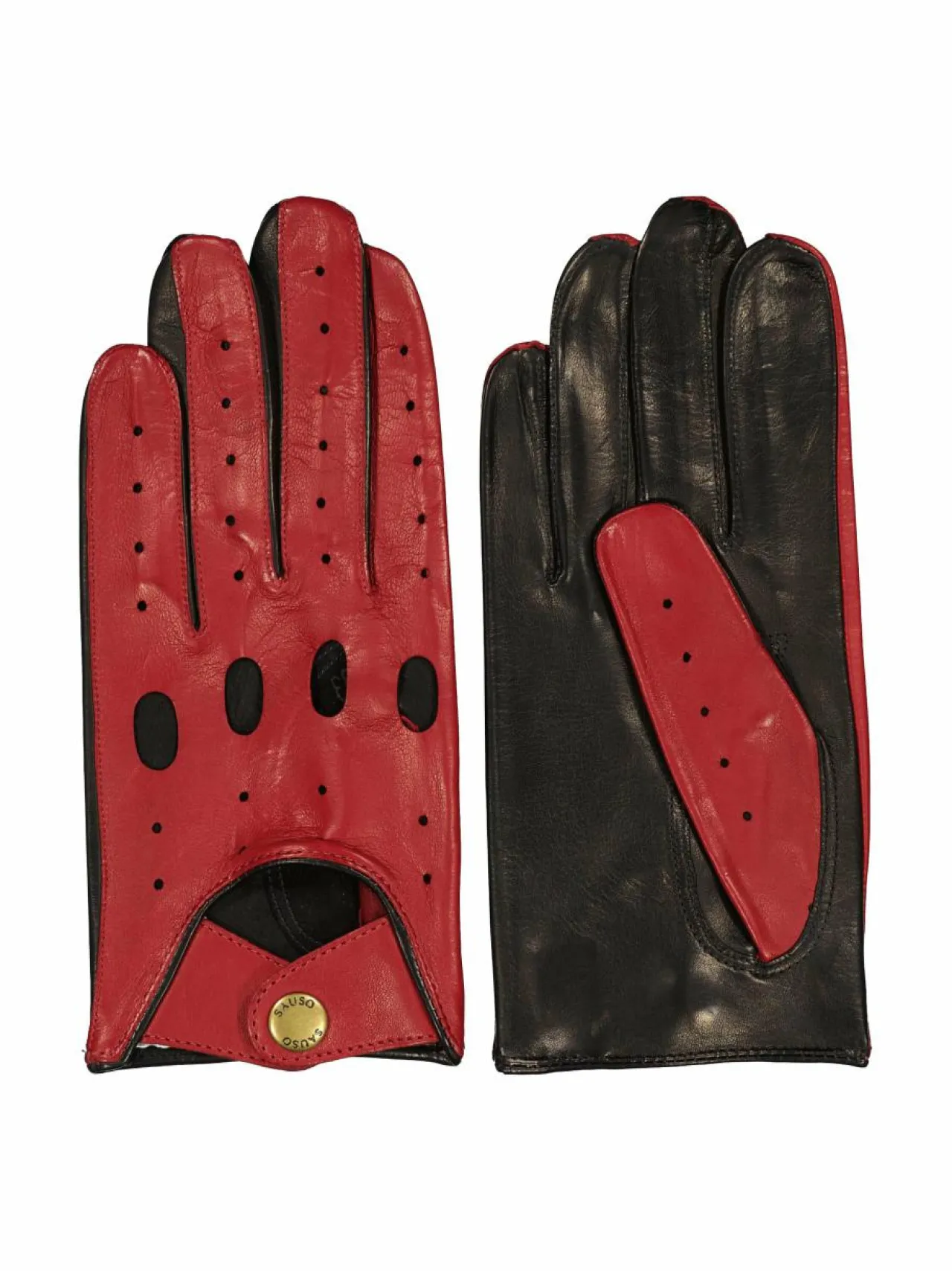 Käsineet<Sauso Jeri Driver -nahkakäsineet DEEP RED/BLACK