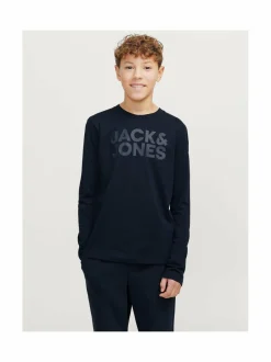 Pitkähihaiset Trikoopaidat<JACK & JONES junior JJeCorp Logo -trikoopaita NAVY BLAZER PRINT:BIG TONAL