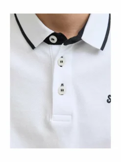 Pitkähihaiset Trikoopaidat|Pitkähihaiset Trikoopaidat<JACK & JONES junior JjePaulos Polo -pikeepaita WHITE DETAIL:SLIM FIT